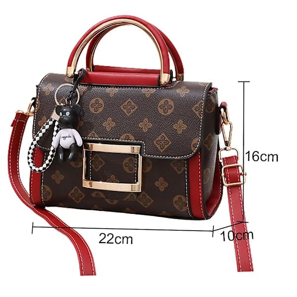 Shoulder Bags for Women - Top Handle Handbag with Adjustable Shoulder Strap Red