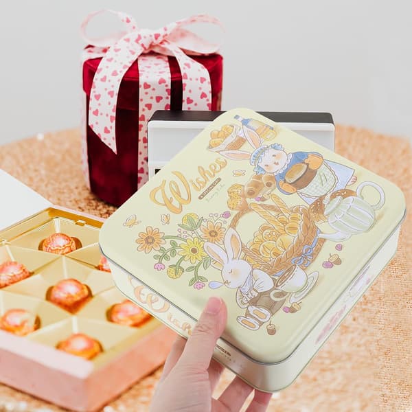 Square Tinplate Cookie Jar, Candy Container for Biscuit Storage, Metal Packaging Box for Sweets, Home Storage