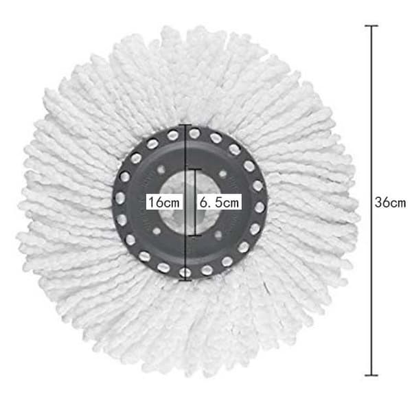 3-pak premium erstatningsmoppehoveder refill til 360° roterende rund spinmoppe mikrofiber (hvid)
