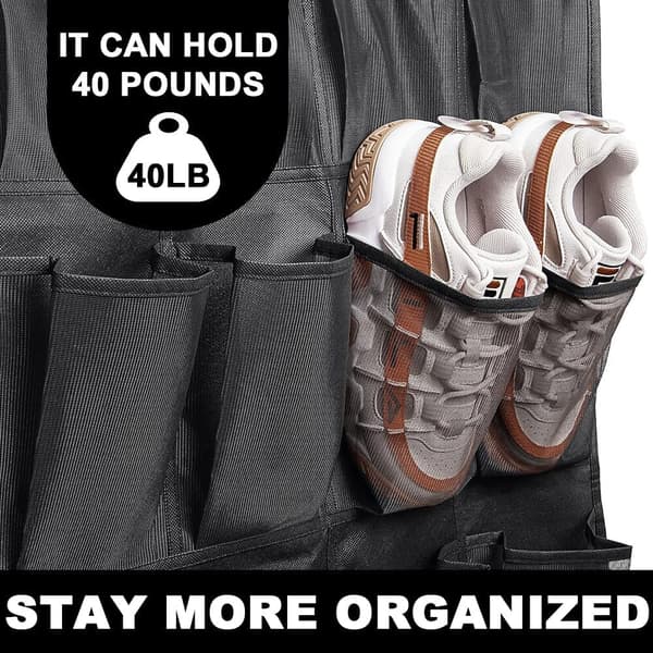 Wall-mounted shoe rack, hanging shoe storage with 35 large pockets, hanging storage over the door, foldable shoe rack wi