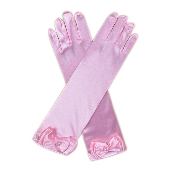 Lilla flickors prinsesshandskar (långa till armbågen) för födelsedag, bröllop, semester, kostymfest