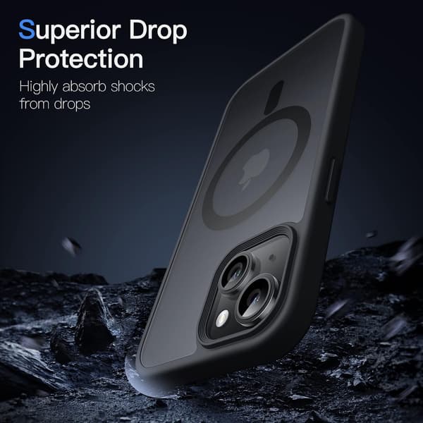 Magnetic Case for iPhone 13 6.1 inch Compatible with MagSafe, Clear Matte Back Slim Shockproof Protective Cover