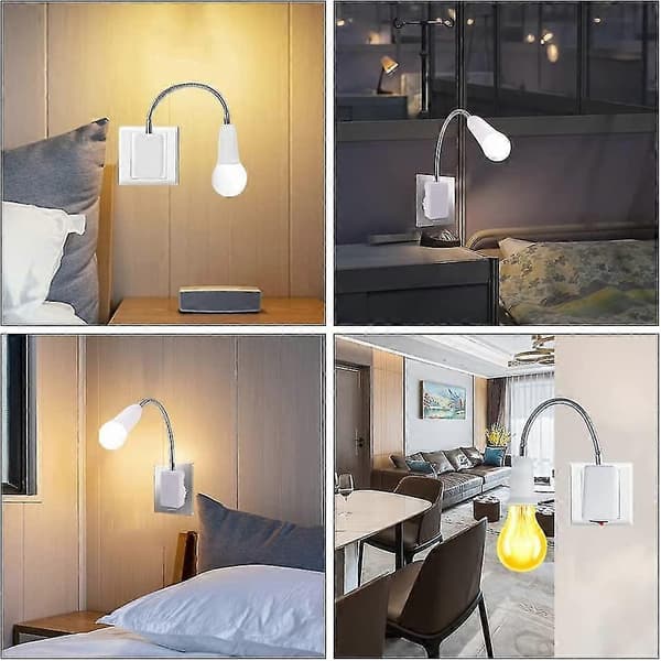 E27 Socket with Wireless Switch, 2-Pack 360 Degree Adjustable E27 Lamp Holder, Lamp Holder Adapter, for Office, Bedroom, Kitchen, Lamp