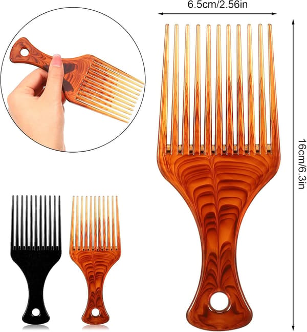 2-pak afrokam antistatisk børste afrohårkam
