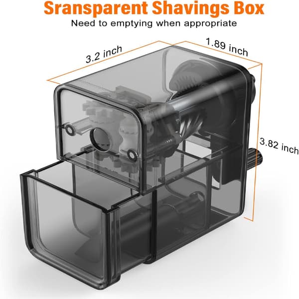 Pencil Sharpener, Manual Pencil Sharpener with Stronger Spiral Blade for Fast Sharpening