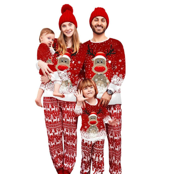 Julpyjamas Familjepresent Långärmad Julpyjamas Set Barn 4T