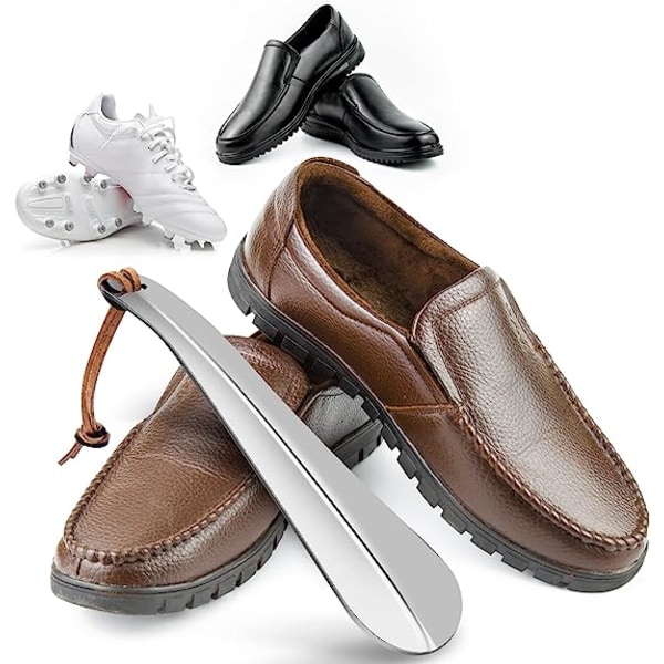 Kenkätorvi 7,5 tuumaa, kannettavat kengäntorvi, matkakenkien torvi, ruostumattomasta teräksestä valmistettu korkealuokkainen metallikenkätorvi, miesten kenkäapu