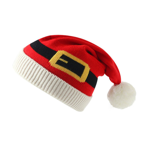 Julemandens Hat Julemandens Beanie Sød Pom Poms Hat Strikket Julemandens Hat