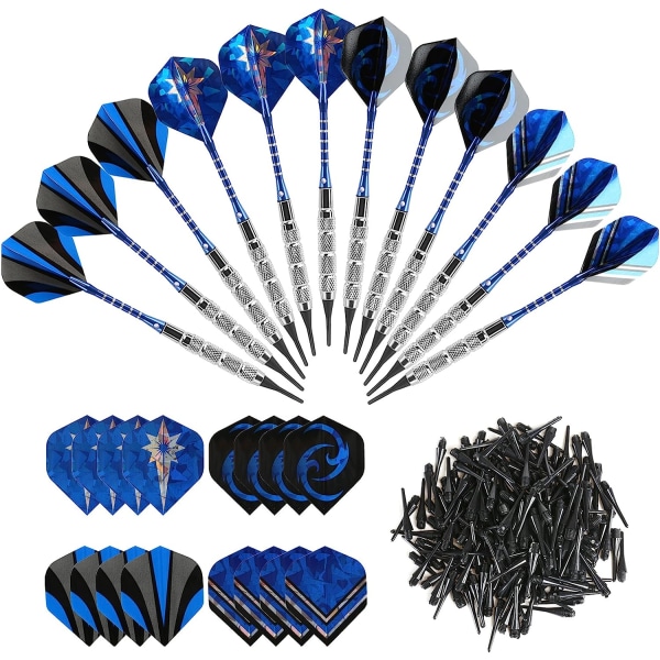 12-pack Mjuka Spetsar Dartset Aluminiumkropp Plastspets Professionellt Dartset Bartillbehör för Vuxna Elektroniska Darttavlor