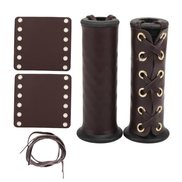 Motorcycle Leather Handlebar Grip Covers Motorcycle Modification Accessories (Brown)