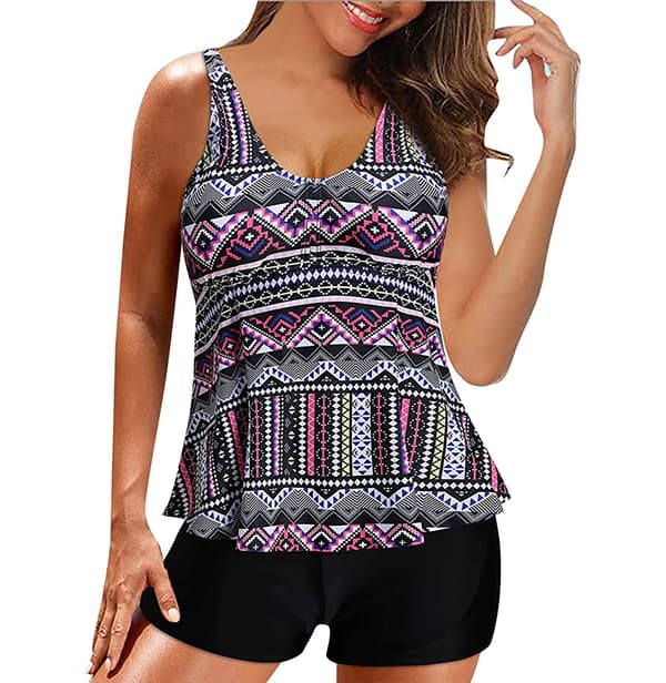 Dame Tankini Sæt Hotpants Badedragt