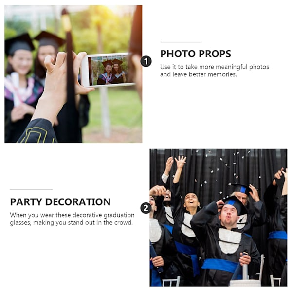 12 stk Papirfestbriller Graduation Party Briller Grad Papirbriller Grad Fotorekvisitt 14.5X11.5X8CM 14.5X11.5X8CM