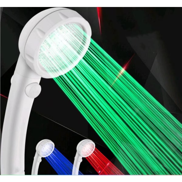 LED negativ ion spa bruser lysende brusehoved vandbesparende trykbaseret bruser temperaturkontrol håndholdt dyse