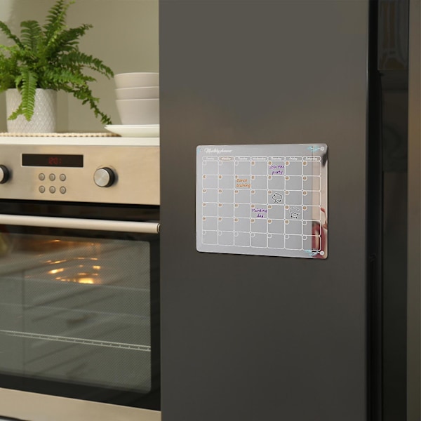 Akryl Magnetisk Kalender För Kylskåp 15x11 Tum Magnetisk Kalender För Kylskåp Transparent Torkbar Kalender