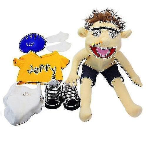 58 cm Jeffy docka plyschdocka, busig rolig dockleksak med fungerande mun