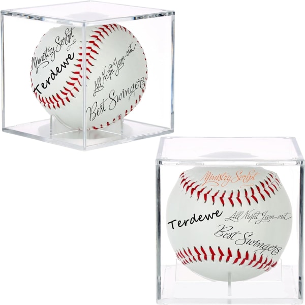 2-pak baseball-display-etui Autograferet baseball-etui til skærm UV-beskyttet baseball kube-display Memorabilia Baseball Sports Baseball
