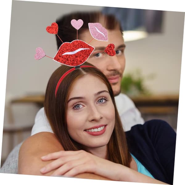 2 stk. Valentinsdag Hjerteformede Hårbånd Glitter Romantisk Tilbehør for Kvinner Bryllup Fester Fotoseanser