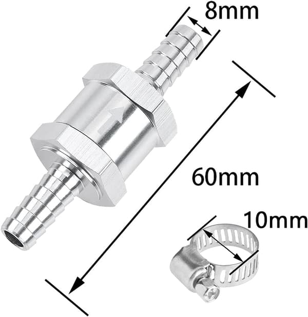 2 st 8 mm backventil, bränslebackventil i aluminium-FM-