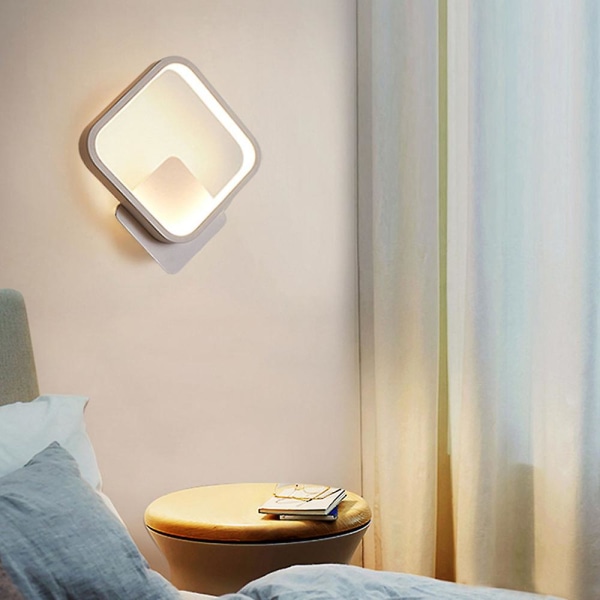 Væglampe Indendørs Led Kvadratisk Væg Spotlight 12w Til Stue Soveværelse Gang Trappegang Sengelampe Soveværelse Dekoration Hvid Stil 1 White Style 1