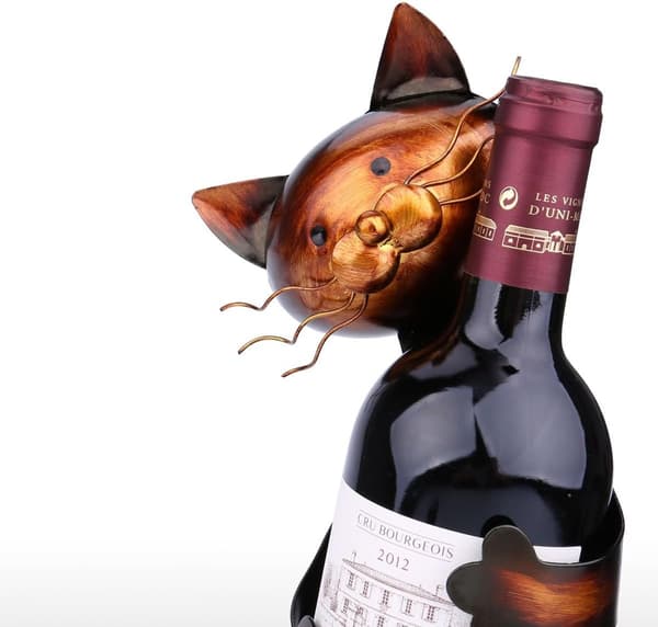 Cat Shaped Wine Rack Wine Rack Shelf Metal Sculpture Practical Home Decor Crafts