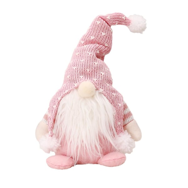 Pehmeät lelut ruotsalainen tonttukoristelu Käsintehty tonttu skandinaavinen kodinsisustus Gnome-koristeet Vaaleanpunainen 35X15CM Pink 35X15CM
