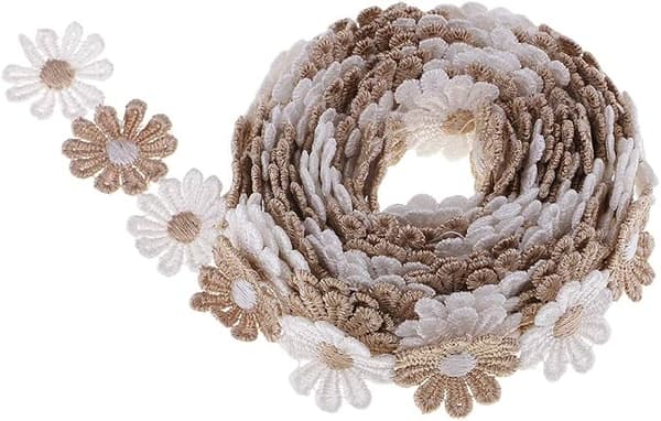 15 meter/påse bandspets tyg prästkrage blomma broderi spets revben