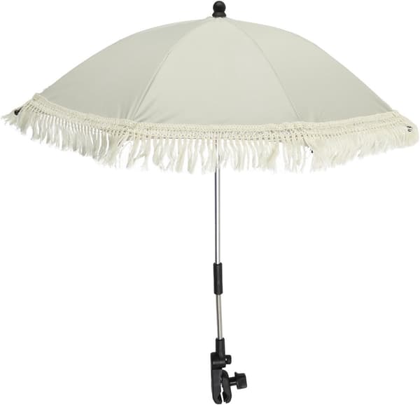 Stroller Parasol with UV50+ Protection, Foldable Adjustable Canopy with Universal Clamp for Baby, Toddler, Stroller, Beige Lace Edge