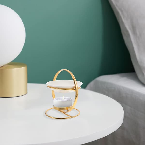 Aromaterapilysbrenner med jernstativ og keramisk oljediffuser