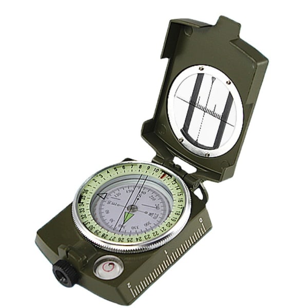Militært kompas, vandtæt og rystesikkert med kortmåler, afstandsberegner, pose til camping, vandreture