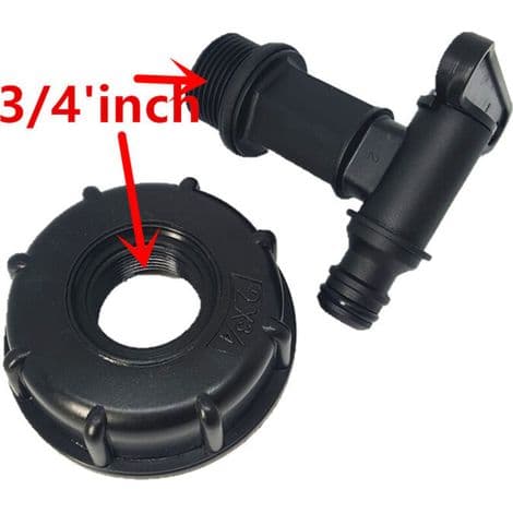 S60X6-koppling - HDPE-kran för 1000 L vattentank, koppling och andra tillbehör för regnvattenuppsamlingstankar