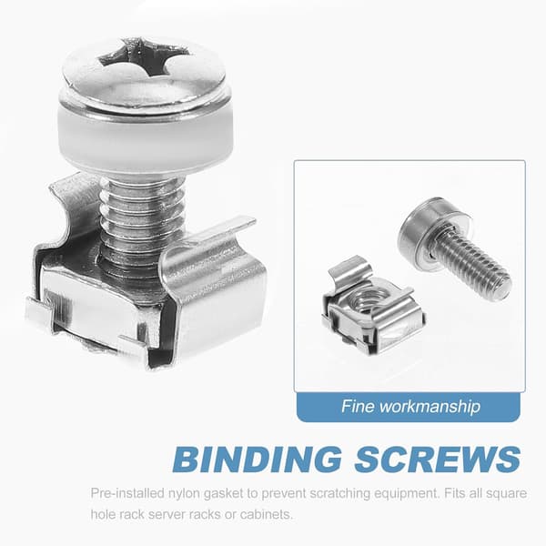 16 Sets M6 X 20mm Server Screw with Cage Nut Kit, Rack Mount Screws and Insert Nuts