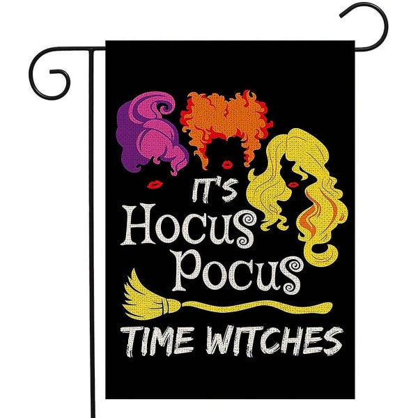 Halloween-puutarhabanneri Sanderson Sisters - Kääntyvä Pysty Puutarhabanneri Hocus Pocus Noita Koriste