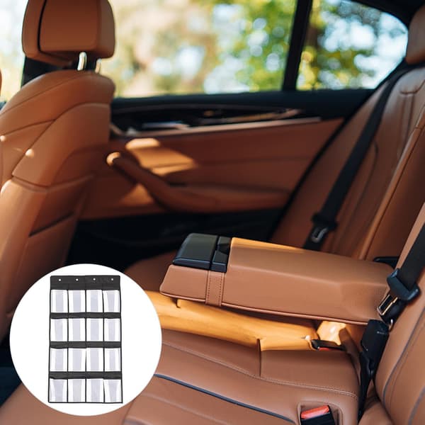 Door Hanging Storage Bag with Multiple Compartments in Non-Woven Fabric, Black, Easy to Clean, Efficient Storage