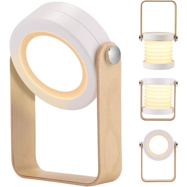 Bærbar sengelampe Sammenfoldelig natlys, der kan dæmpes med 3 lysstyrkeniveauer berøringskonsol varmt hvidt lys Natlys til børn B