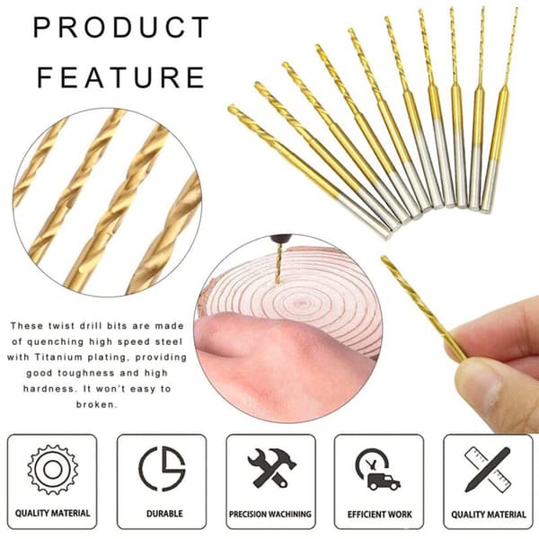 Micro Cross Drill Bit Set - 20 Pcs 0.6mm-2.2mm Mini Drill 2.35 HSS Mini Engraving Drill Hole Drilling Tool