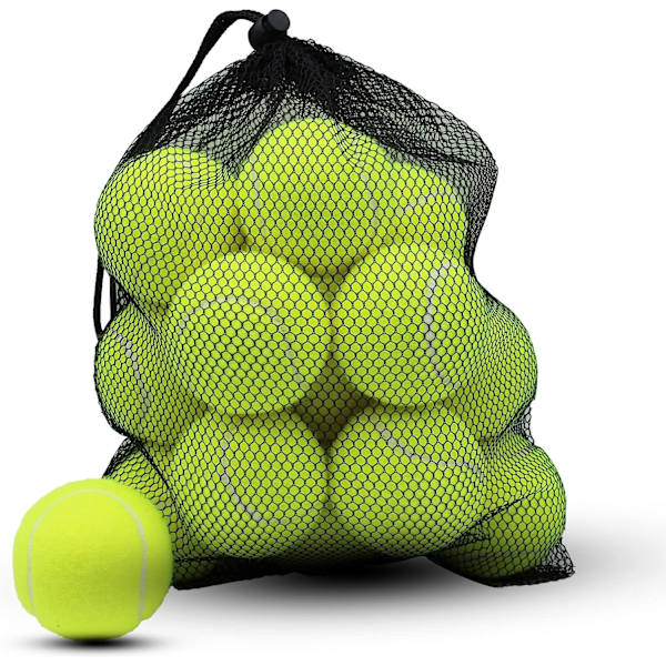 Tennispalloja, 18 kpl Harjoituspalloja Harjoituspalloja Verkkokassilla Helppoon Kuljetukseen, Lemmikki Koiran Leikkipalloja, Sopii