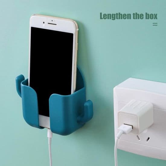 FÖRVARINGSBOX - FÖRVARINGSBRICKA 1 Set Plug Organizer Väggmonterad Stansfri ABS Universal stil-Mörkgrön5