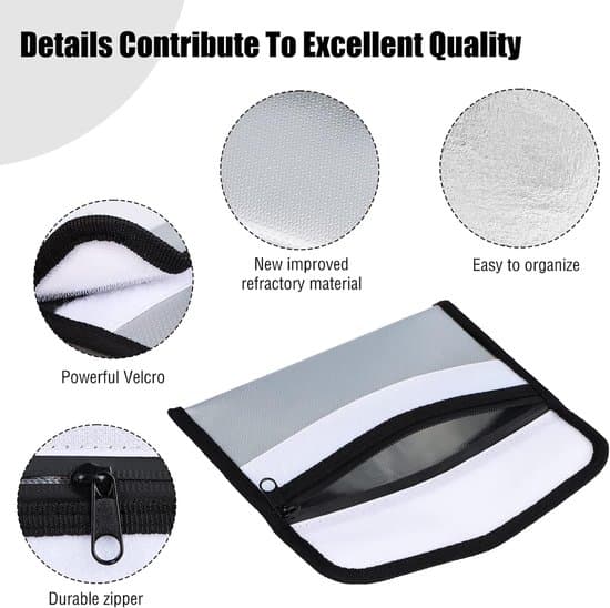 Fireproof Document Bags, Fireproof and Waterproof School Bag, Fireproof Folder for Documents, Passports, Banknotes and Storage