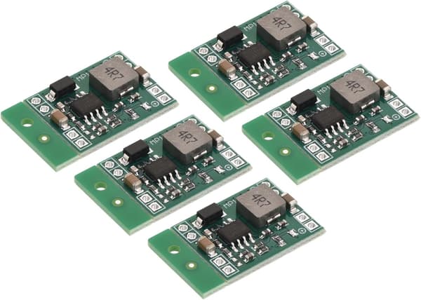 DC-DC Buck Converter Spændingsregulator Step Down Fast Strømmodul MP1584 4,5-28V til 5V 3A til Justeringstransformere 5 Stk. Gold/Silver