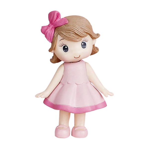 Docka Bedårande figurer Födelsedagstårta prydnad modellsamling figur leksaker Rosa8,7X5,5cm Pink 8.7X5.5cm