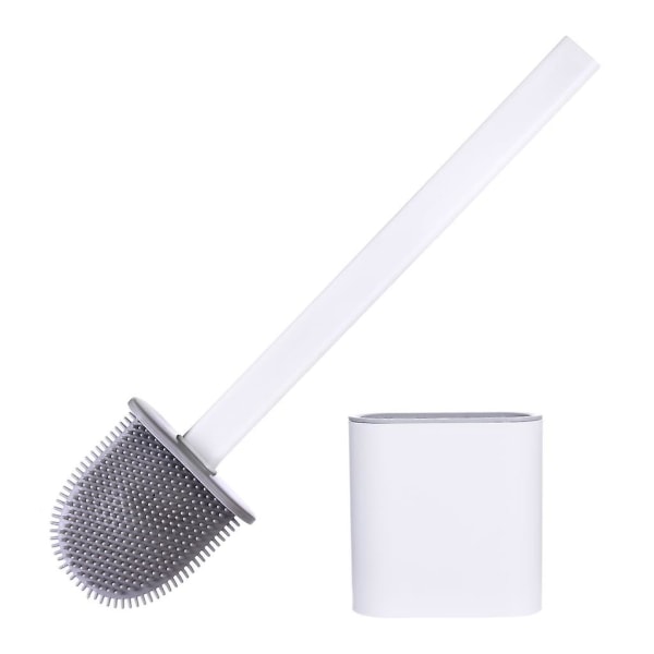 Silikon Toalettborste Silikon Toalettrengöringsborstesats med mjuk väggborste. Den kan placeras på sidan av en smal toalett