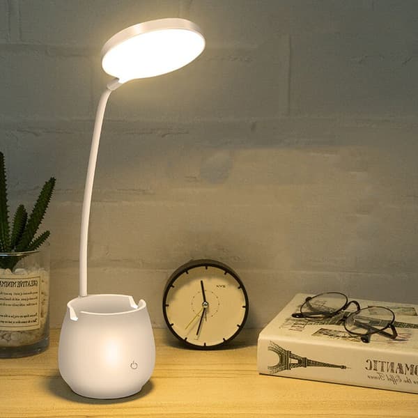 Multifunksjonell LED-pennholder skrivebordslampe student soverom touch touch skrivebord øyebeskyttelse LED USB