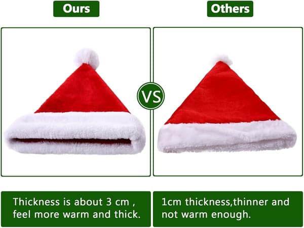 2-pack Santa Hat Adult Large Size Luxury Plus