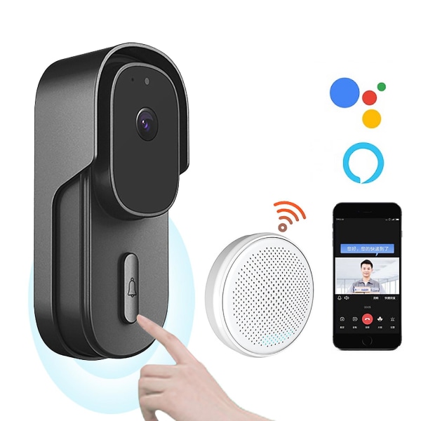 Trådlös Videodörrklocka med Intercom, Ljudförändringsövervakning, Smart Graffiti Wifi, Låg Strömförbrukning V