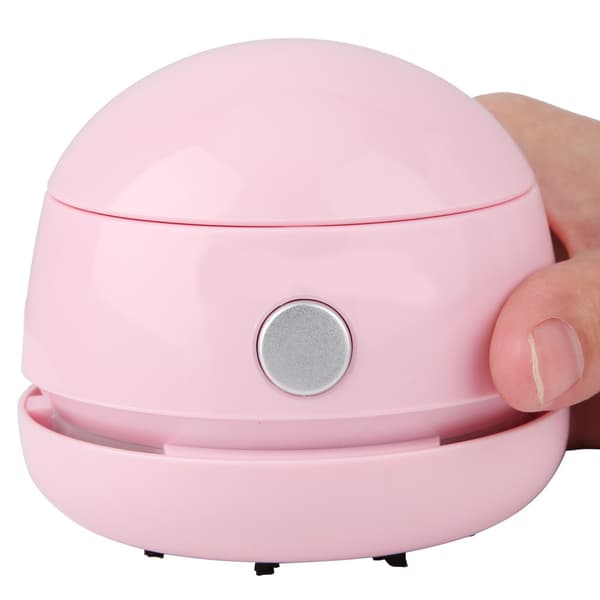 Mini Rechargeable Portable Desktop Vacuum Cleaner Dust Bin Cleaning Machine (Pink)