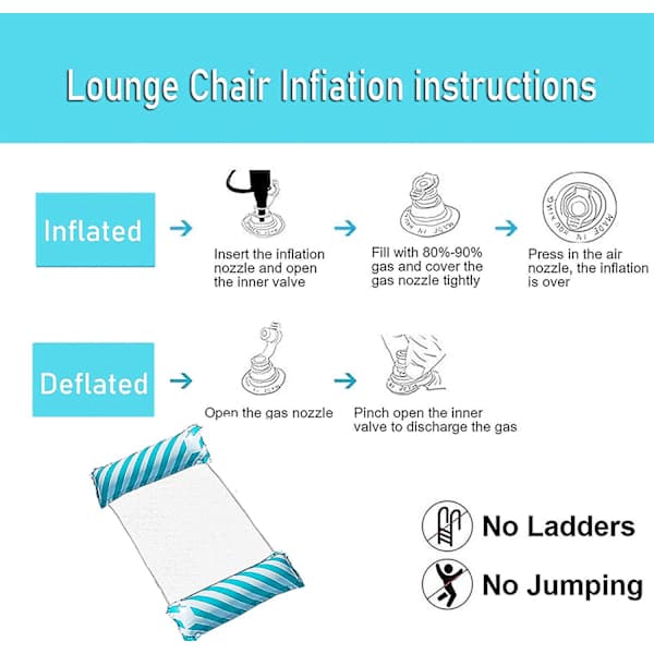 Floating Hammock, 4-in-1 Inflatable Hammock Pool Inflatable Water Hammock, Foldable Floating Hammock Ultralight