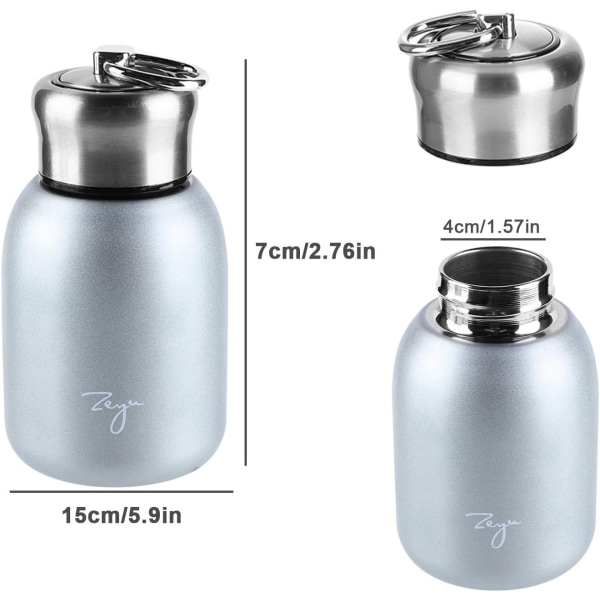 Mini thermal , 10oz/300ML mini termosmugg Läcksäker vakuumflaskor Resetermoskopp Bärbar dricksvatten i rostfritt stål