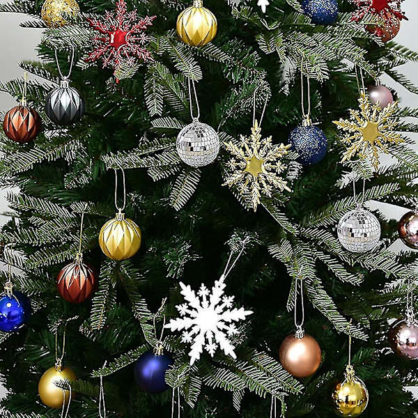 Sølv Speilkule Pynt Juletrær Pynt Diskotekule For Hjem Fest Jul Bryllup Dekorasjon Lyseffekt 6stk-6cm