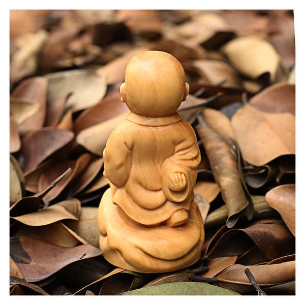 Mini Buddha-statyett Liten munkfigur Kreativa dockor Prydnader Present 8X4.5X4cm