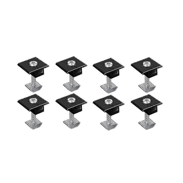 8-pack Centrumklämma 35 mm Svart T-formad Centrumklämma Fotovoltaisk Justerbar Solpanel Centrumklämma